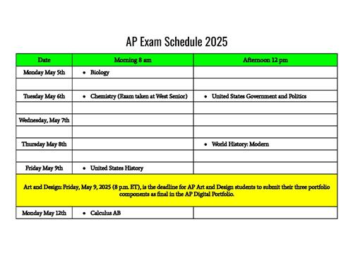 Exam Schedule